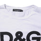 White Printed Round Neck Top Cotton T-shirt
