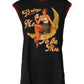 Black Pin Up Cotton Round Neckline Tank Top