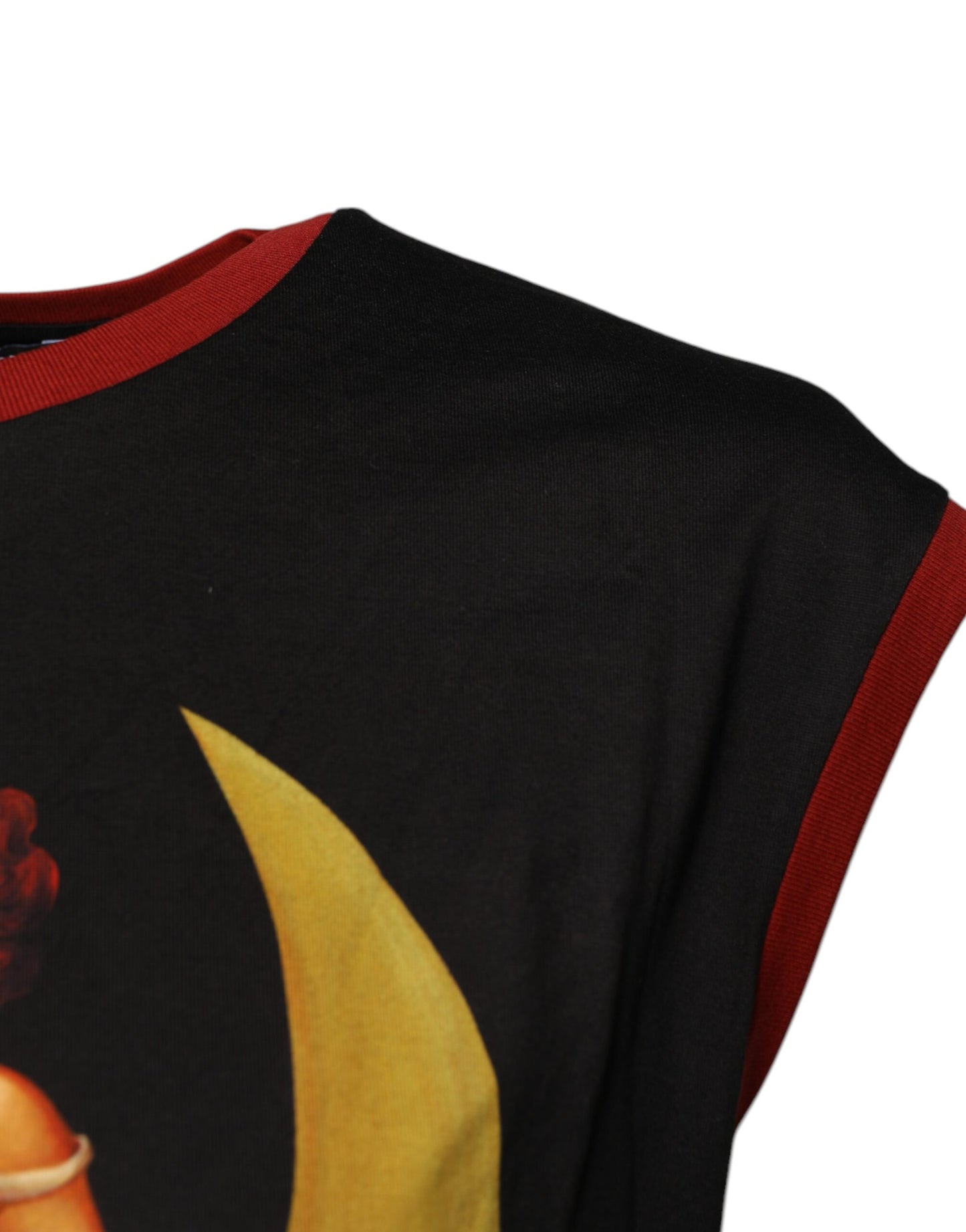 Black Pin Up Cotton Round Neckline Tank Top