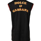 Black Pin Up Cotton Round Neckline Tank Top
