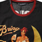 Black Pin Up Cotton Round Neckline Tank Top