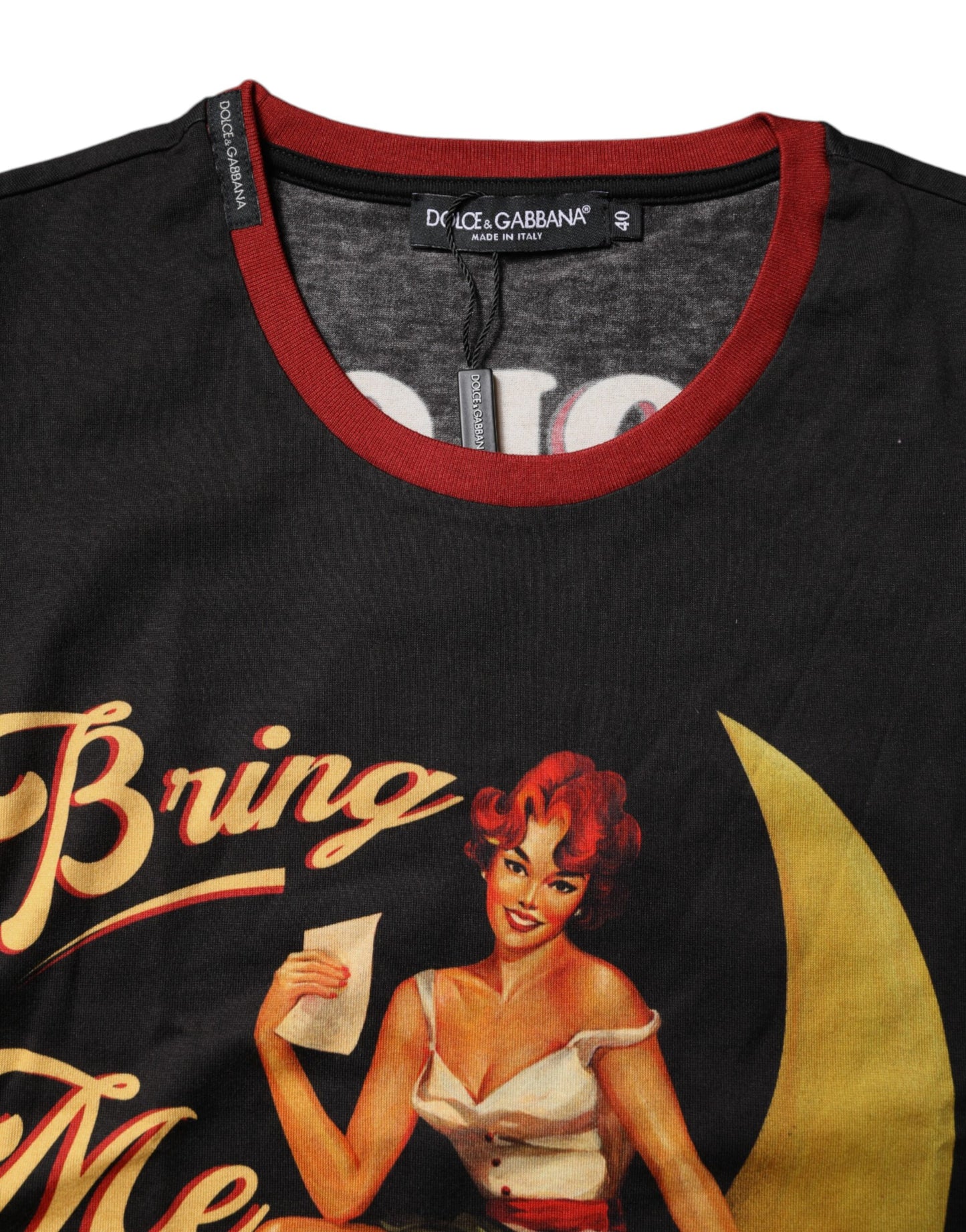 Black Pin Up Cotton Round Neckline Tank Top
