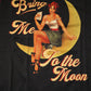 Black Pin Up Cotton Round Neckline Tank Top