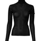 Black Knit Long Sleeves Turtleneck Slim Top
