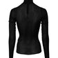 Black Knit Long Sleeves Turtleneck Slim Top