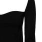 Black Square Neckline Long Sleeves Sweater