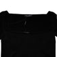 Black Square Neckline Long Sleeves Sweater