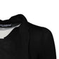 Black Cashmere Ascot Collar Long Sleeve Top