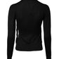 Black Cashmere Ascot Collar Long Sleeve Top