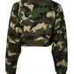 Multicolor Camou Cropped Sweatshirt Sweater