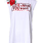 White Floral Graphic Print Sleeveless Tank Top