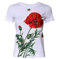 White Floral Print Cotton Crew Neck T-shirt