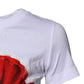 White Floral Print Cotton Crew Neck T-shirt
