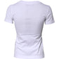 White Floral Print Cotton Crew Neck T-shirt