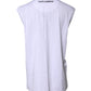White Cotton Sleeveless Printed Tank T-shirt