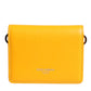 Yellow Leather Bifold Card Holder Crossbody Bag