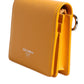 Yellow Leather Bifold Card Holder Crossbody Bag