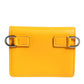 Yellow Leather Bifold Card Holder Crossbody Bag