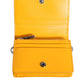 Yellow Leather Bifold Card Holder Crossbody Bag