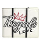 White Leather DG Crown Royals Bifold Card Holder Wallet