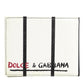 White Leather DG Crown Royals Bifold Card Holder Wallet