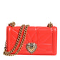 Red Leather Quilted Devotion Crossbody Phone Cover Bag