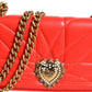 Red Leather Quilted Devotion Crossbody Phone Cover Bag