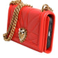 Red Leather Quilted Devotion Crossbody Phone Cover Bag