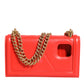 Red Leather Quilted Devotion Crossbody Phone Cover Bag