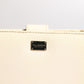 Ivory Calf Leather Compact Logo Plaque Card Holder Wallet
