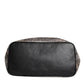 Brown Leopard BEATRICE Leather Logo Plaque Tote Bag