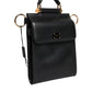 Black Calfskin Leather Logo Plaque Mini Bag