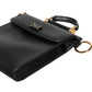 Black Calfskin Leather Logo Plaque Mini Bag