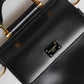 Black Calfskin Leather Logo Plaque Mini Bag