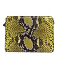 Green Exotic Leather DG Plaque Crossbody Clutch Bag
