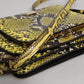 Green Exotic Leather DG Plaque Crossbody Clutch Bag