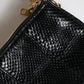 Black Exotic Leather Shoulder Sling Clutch Bag