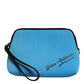 Blue DG Logo Print Clutch Zip Borse Pouch Bag