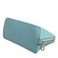 Light Blue Leather Handbag Clutch Mini Purse Pouch Bag