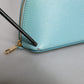Light Blue Leather Handbag Clutch Mini Purse Pouch Bag