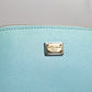 Light Blue Leather Handbag Clutch Mini Purse Pouch Bag