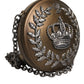 Gold Brass Metal DG Crown Clutch Crossbody Bag