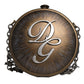 Gold Brass Metal DG Crown Clutch Crossbody Bag