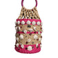 Multicolor Bucket Raffia Seashells Crystals Handbag Bag