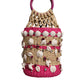 Multicolor Bucket Raffia Seashells Crystals Handbag Bag