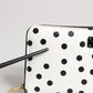 White Black Striped Leather Zip Around Continental Wallet
