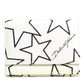 White Leather Trifold DG Star Print Card Holder Wallet