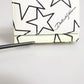 White Leather Trifold DG Star Print Card Holder Wallet