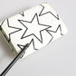 White Leather Trifold DG Star Print Card Holder Wallet