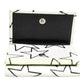 White Leather Trifold DG Star Print Card Holder Wallet